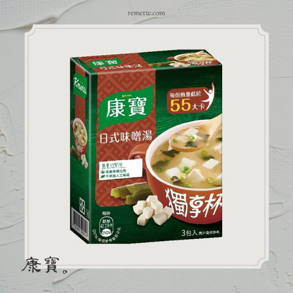 全聯日本味噌推薦：康寶獨享杯日式味噌湯3包 11.8g/NT$48