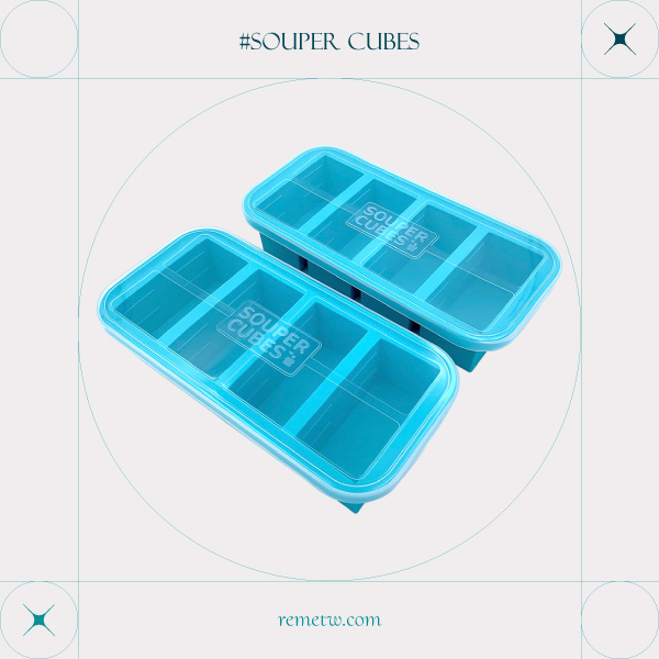 矽膠摺疊餐盒推薦：Souper Cubes多功能食品級矽膠保鮮盒4格 250ml/NT$750